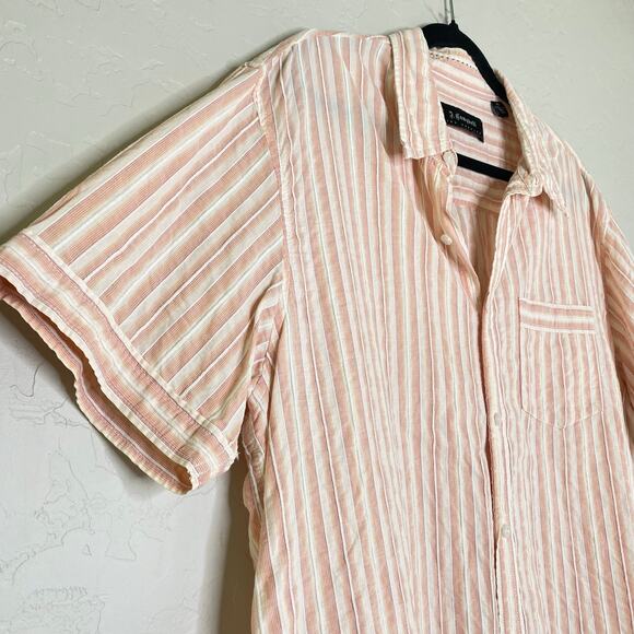 Jeffrey Campbell Cream Striped 100% Cotton Button Up XL - Picture 2 of 10